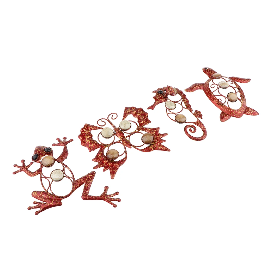 Gecko Butterfly Sea Horse Tortoise Wall Art Ornament - Metal Wall Hanging