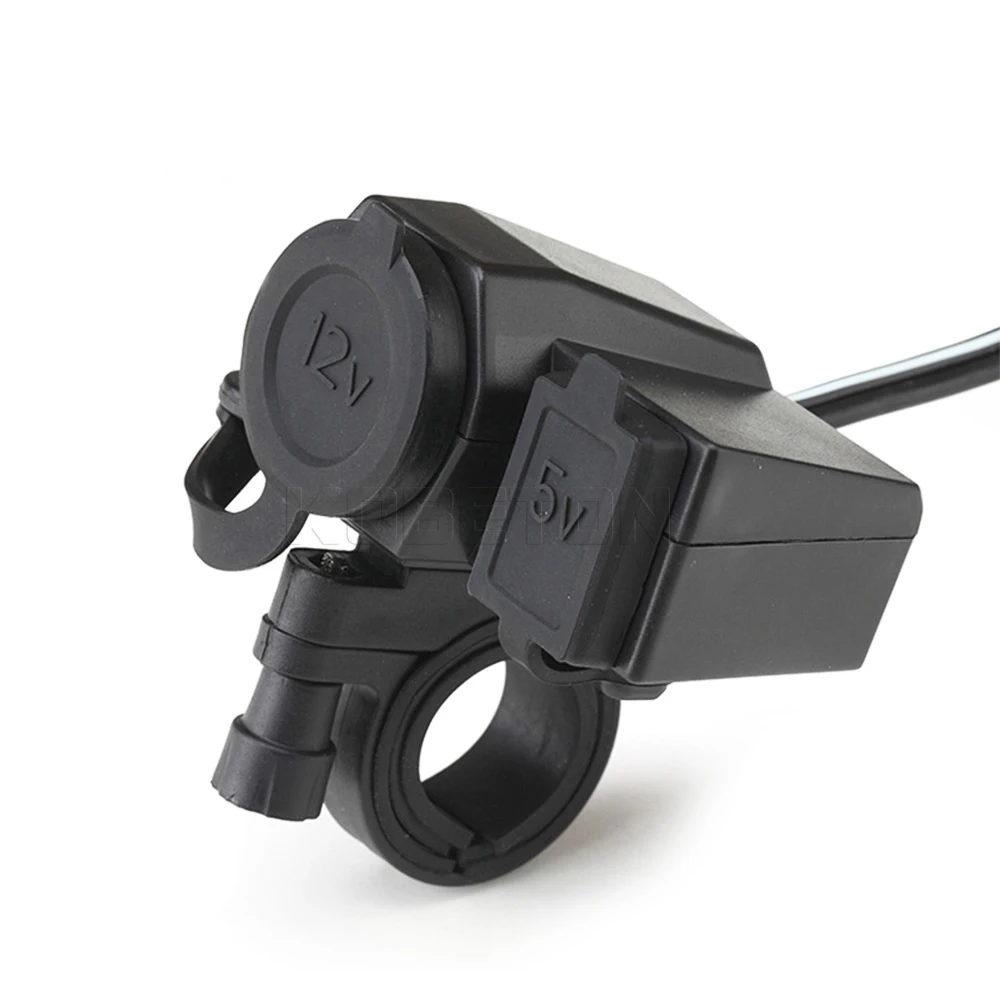 

sikeo Motorbike Handlebar 12 V Cigarette Lighter Power Socket USB Charger for Phone Waterproof 5V USB Power Port Adaptor Outlet