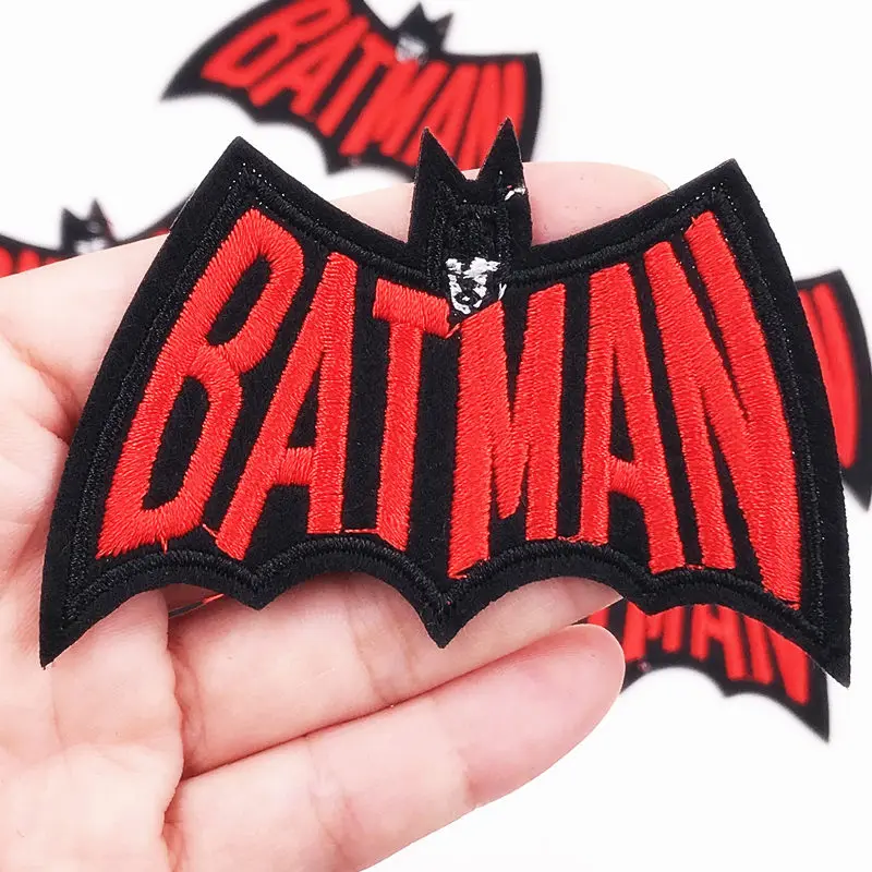 

2018 New arrival 10Pcs Heros Batman Spider man Patches For Clothing Iron On Patch Embroidered Appliques DIY Apparel Sewing Badge