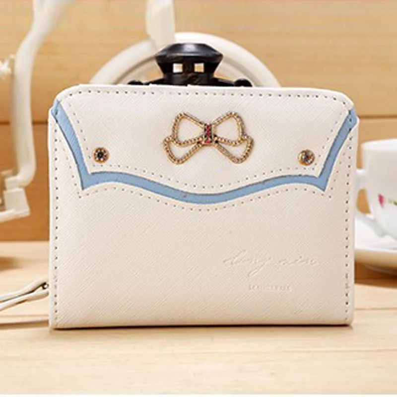 

Hot Selling Women Coin Purses of Bow Wallet Zipper Candy Color  Wallet Cute Mini Coin Purse 50