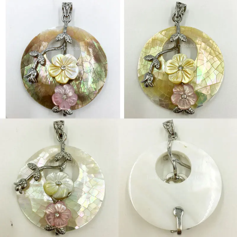 

Free Shipping Women Fashion Jewelry Beatiful Mother of pearl Shell Chinese Round Pendant Bead 1pcs WFH475