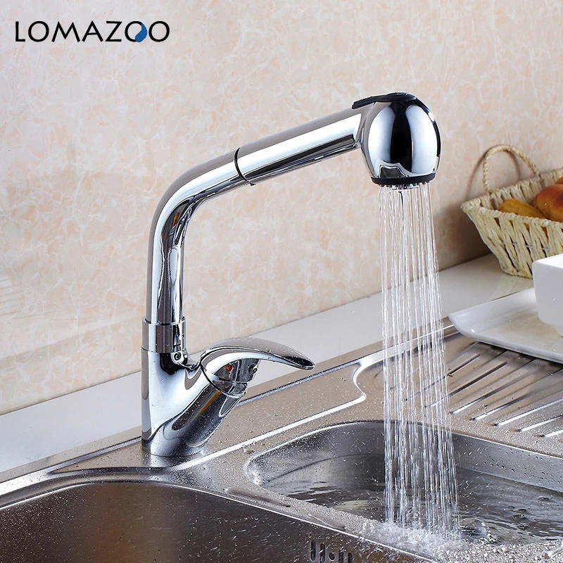 

LOMAZOO Kitchen Faucet Kitchen Accessories Adjustable Extendable Rotatable Waterfall Faucet Single Handle Brass Rotate mixer