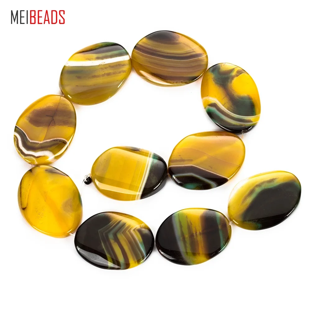 

MEIBEADS Natural Stone Yellow&Green&Black Random Color Natural Stone Beads Accessories Fit Bracelet DIY Jewelry Making EY5206