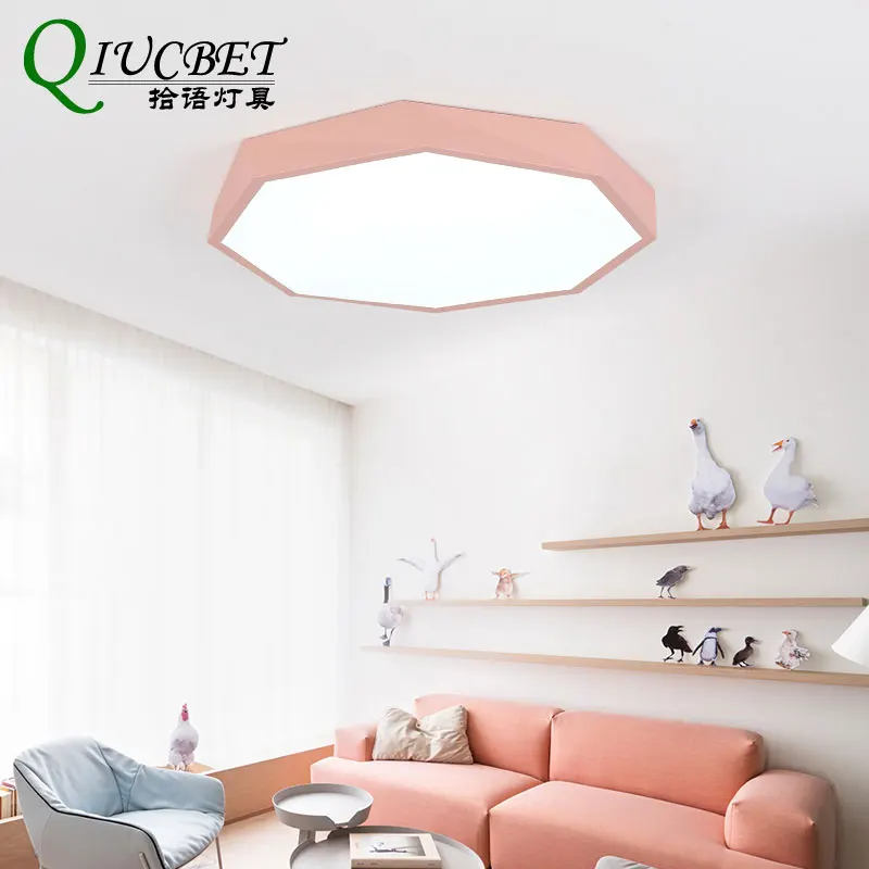 

Modern LED Ceiling Light Children's room Light with Macaron Colorful Iron Lampshade Lighting For Indoor Kids bedroom living room