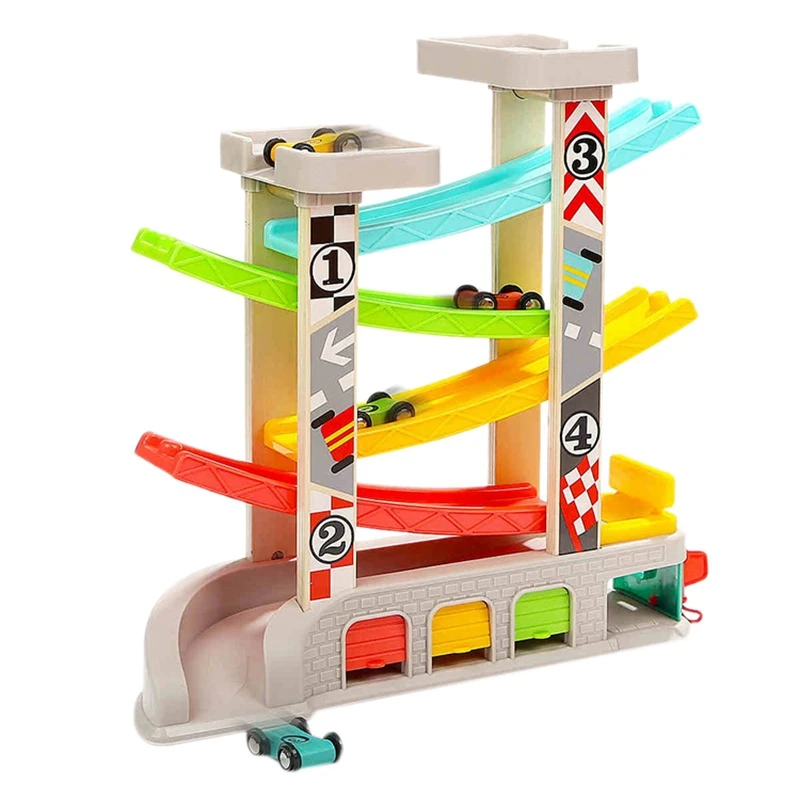 

Wooden Toy Car Sliding Rail Car Wooden Steam Ramp Racing Track Toy Baby Car Toy Set