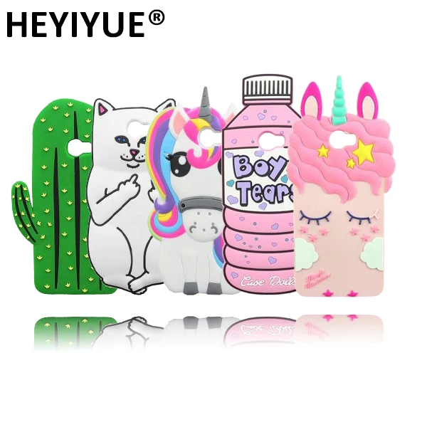 

New Lips Lipsticks Moon Cat Minnie Ice Cream Unicorn Stitch Bear Bottle 3D Soft Rubber Phone Case Cover For Huawei Y5 II 2 Y5II