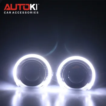 

Autoki Car Styling 2.5'' HID Bixenon Projector Lens LED DRL Angel Eyes Halo Kit S-max Shrouds H1 H4 H7 Headlight Retrofit DIY