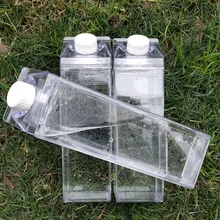 Garrafa de água de leite transparente, garrafa de água criativa à prova de vazamento para bebidas, passeio ao ar livre, acampamento, garrafas de água de leite para homens