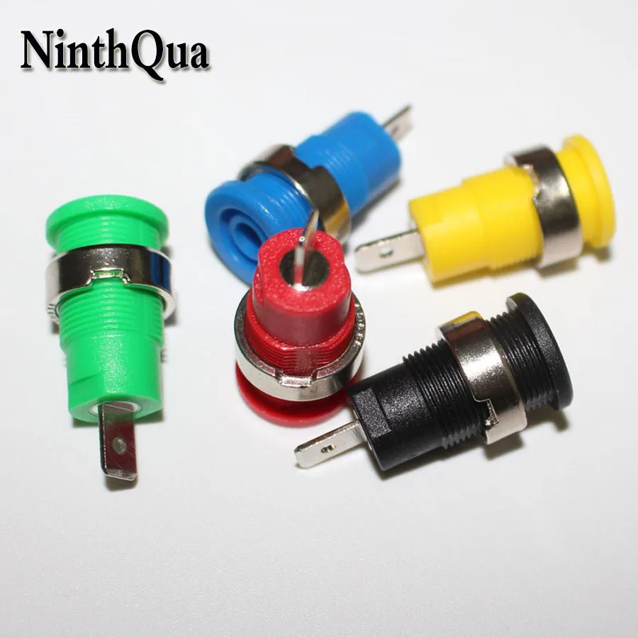 50pcs High Voltage Safety Type 4mm Banana Socket 32A Nickel-plated Brass Panel Jack Adaptor Connection | Обустройство дома