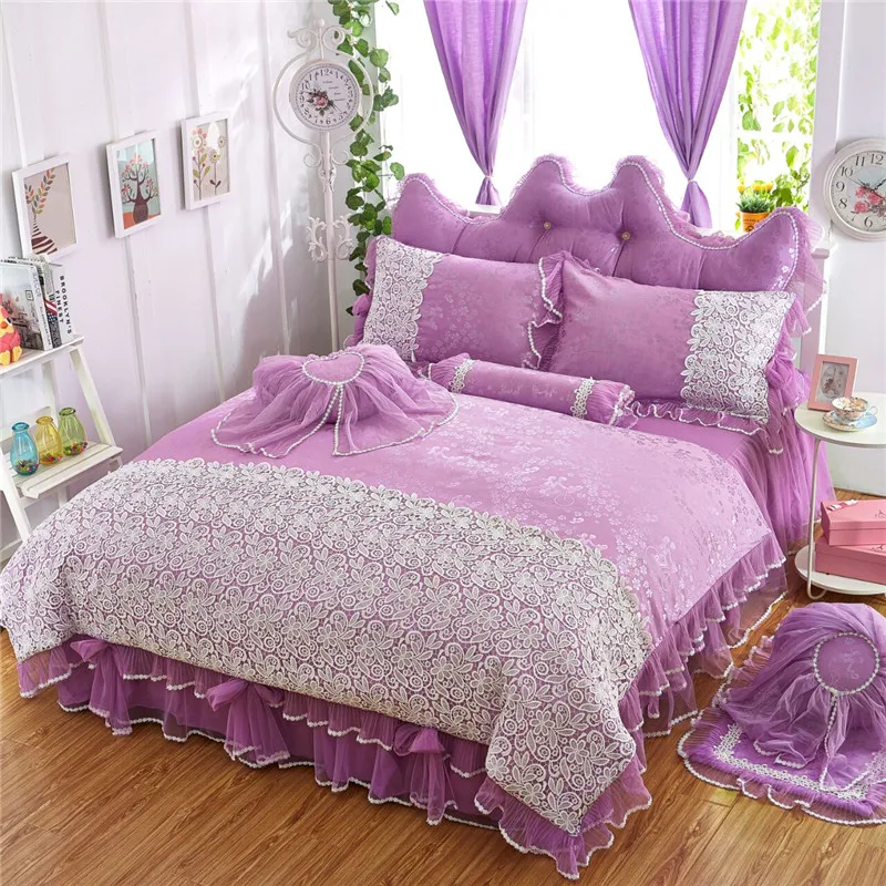 Jacquard Bedding Set 4/6Pieces Cotton Princess style High Quality