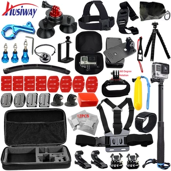 

Husiway for Gopro Accessories set / go pro hero 6 5 4 3 Session kit mount for xiaomi yi camera / eken h8r tripod 19A