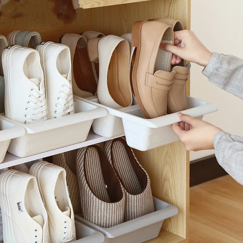 

Three-grid vertical shoe rack shoe storage rack saves space, shoe storage