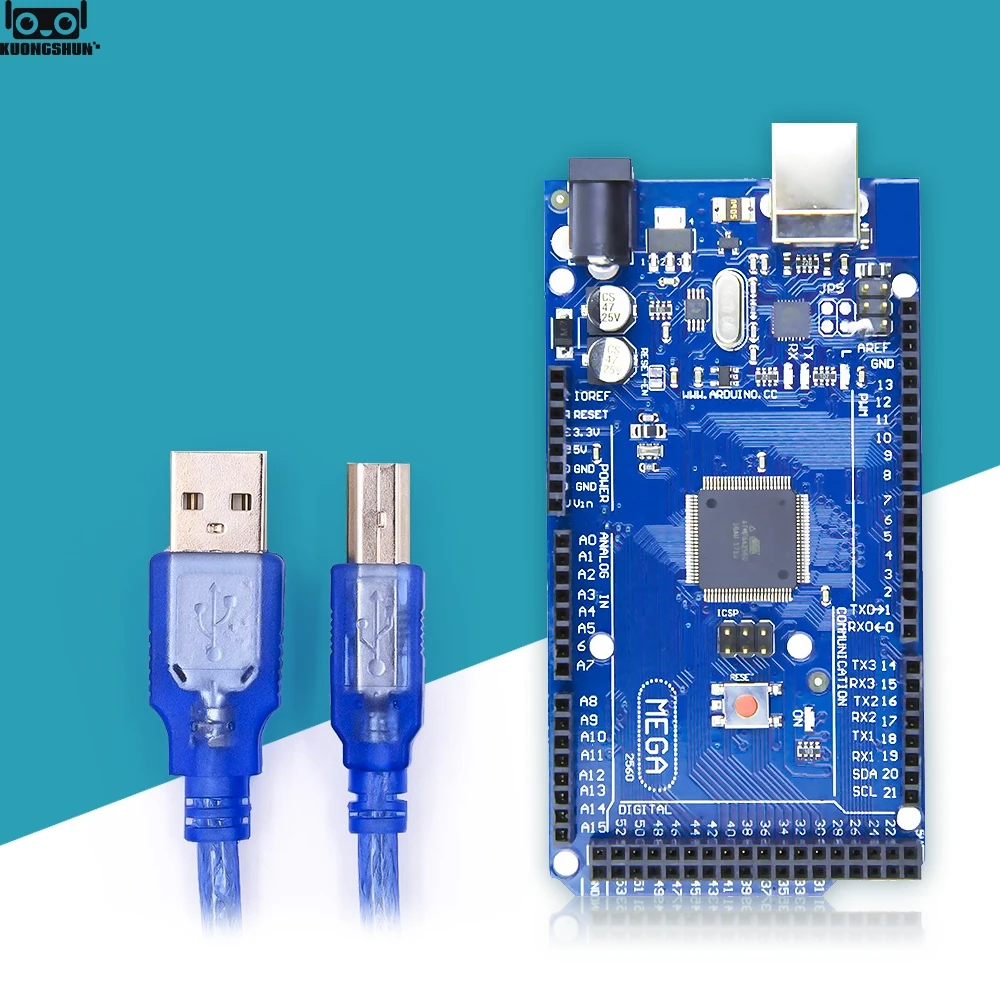 MEGA2560 Mega 2560 R3 REV3 ATmega2560 16AU CH340G плата на USB кабель совместим с arduino без USB|board cable|usb