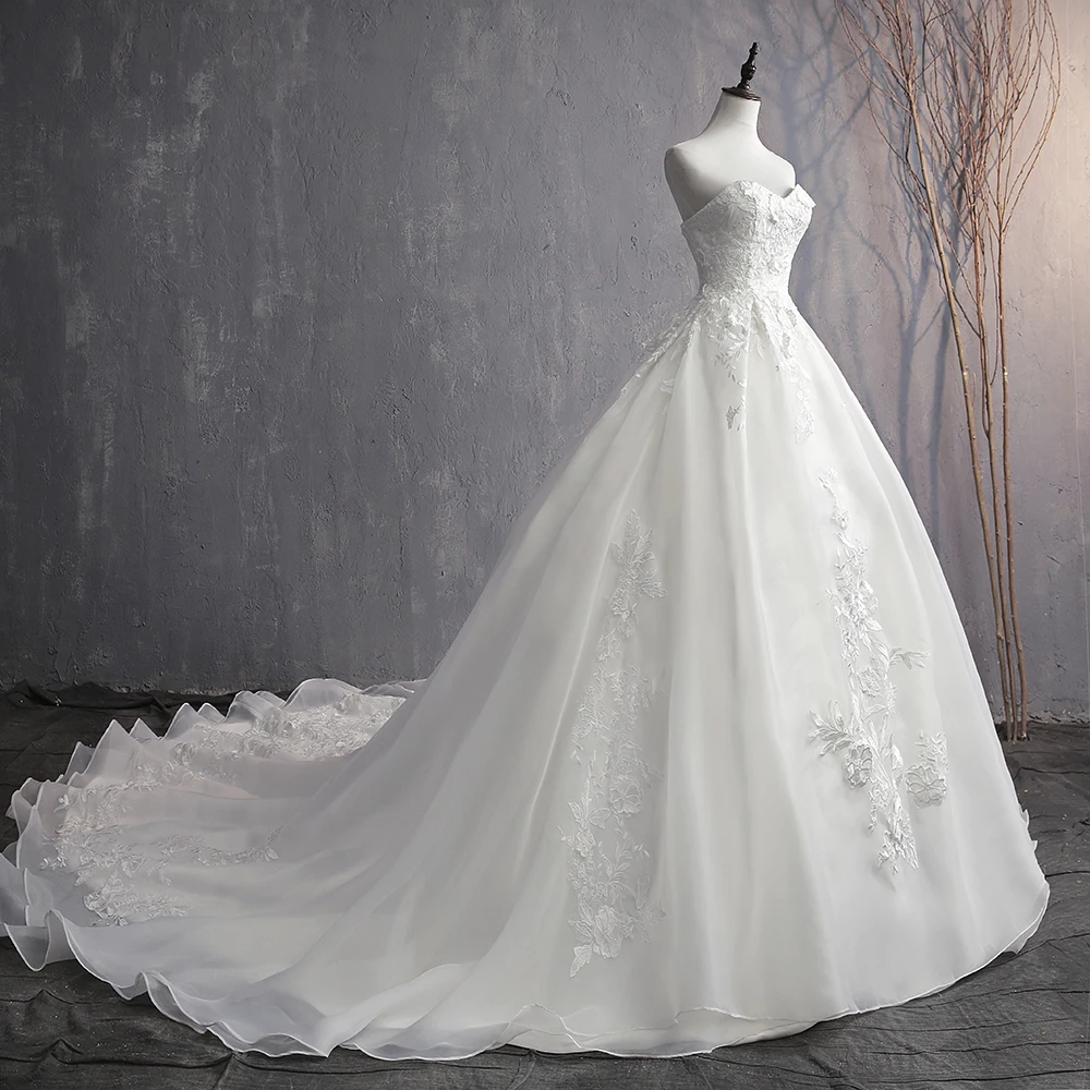 Fansmile Vestido De Noiva Элегантное Длинное бальное платье для процессии свадебное платье на заказ Плюс Размер свадебное платье FSM-587T