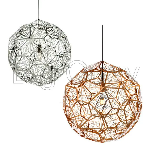 Etch Web Pendant Lights 40CM / 65CM Classic Stainless Steel Spherical lamparas colgantes Creative Diamond Pendant Lamps