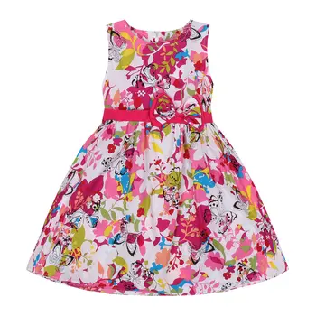 

Girls Dresses for Kids Sleeveless Floral Dress Child Evening Flowers Dresses Girls Formal Infant Vestido 10 12 Years Print Dress