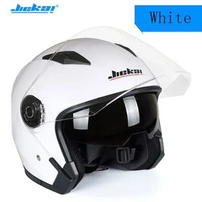 JIEKAI шлем moto rcycle moto rbike с двумя линзами открытый шлем moto capacete para moto cicleta casco - Цвет: White