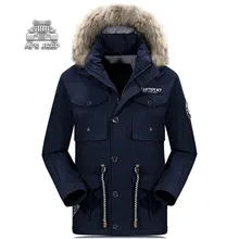 Мужская меховая парка размера плюс M-4XL, зимний пуховик для мужчин, теплая ветровка, толстый бархат, для отдыха, бренд AFS JEEP, одежда