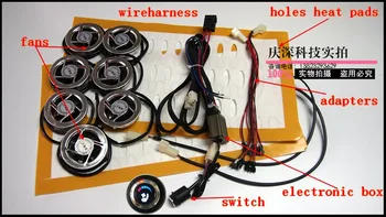 

7 fans/set,car seat heater&ventilation kits with rotary round switch