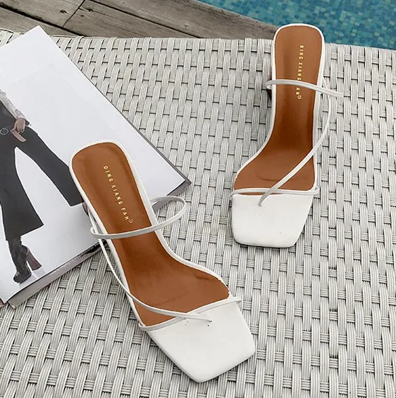 Босоножки на деревянном каблуке; женские босоножки в стиле ретро на квадратном каблуке с узкими ремешками на высоком каблуке; женская летняя обувь - Цвет: 2