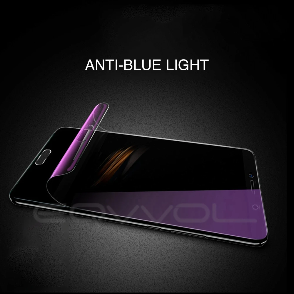Eqvvol 9D полное покрытие мягкая Гидрогелевая пленка для samsung S9 S8 S7 Plus изогнутая Защитная пленка для Galaxy Note 8 9 фиолетовый светильник