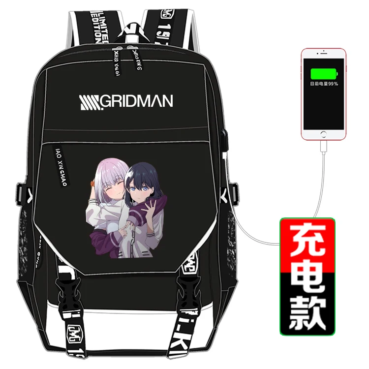 Высокое качество SSSS. GRIDMAN Takarada Rikka Печать Рюкзак Mochila Feminina Холст Школьные сумки зарядка через usb ноутбук рюкзак