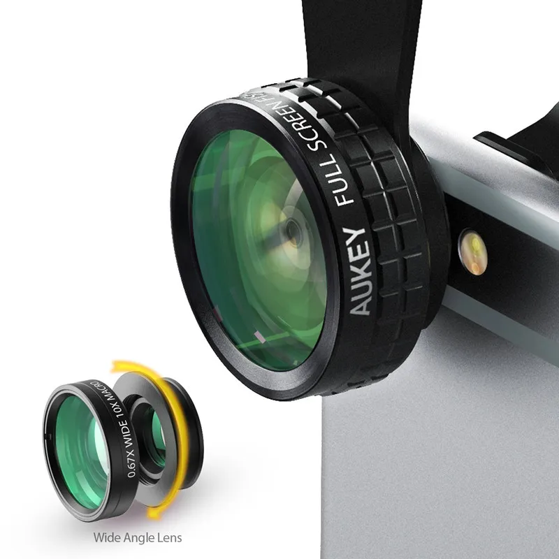 AUKEY 180 Degree Fisheye Lens + Wide Angle + Macro Lens