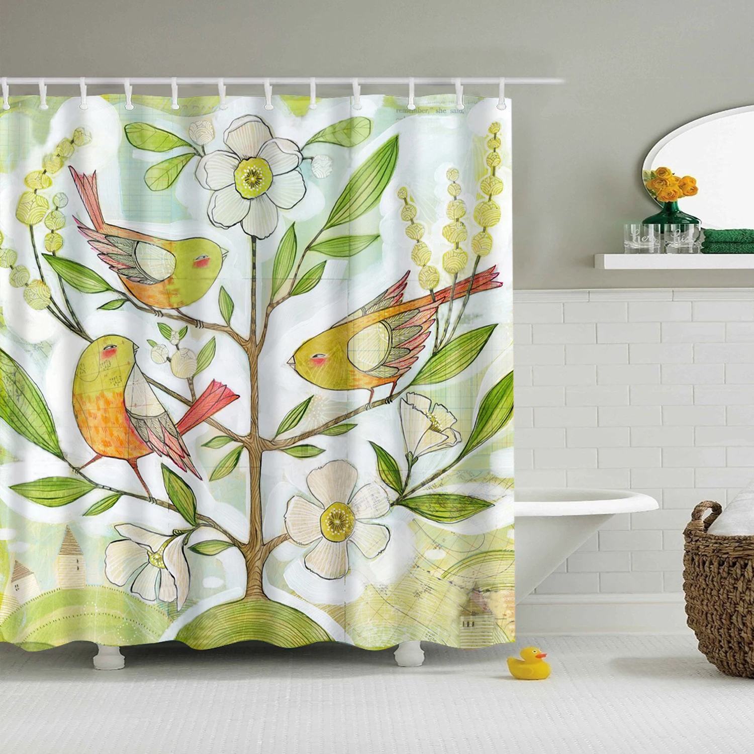 Oil painting print Shower Curtain Long 180x200cm Waterproof polyester blackout 3D print Bath curtain for bathroom curtain