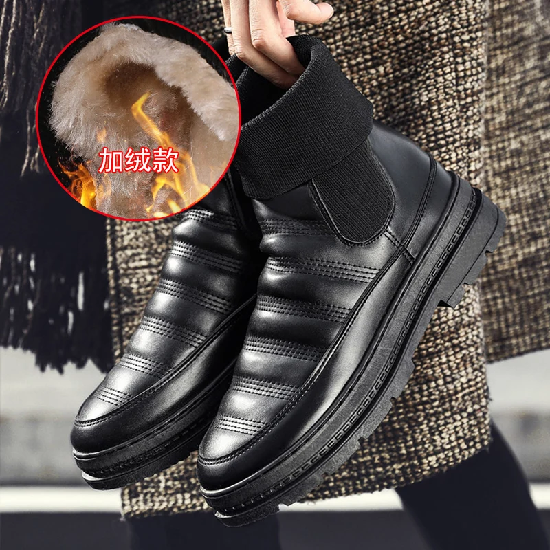 Männer Stiefel Winter mit Pelz 2018 Warme Schnee Schnee Männer Winter Stiefel Schuhe Männer Schuhe Mode Gummi Ankle Schuhe 5