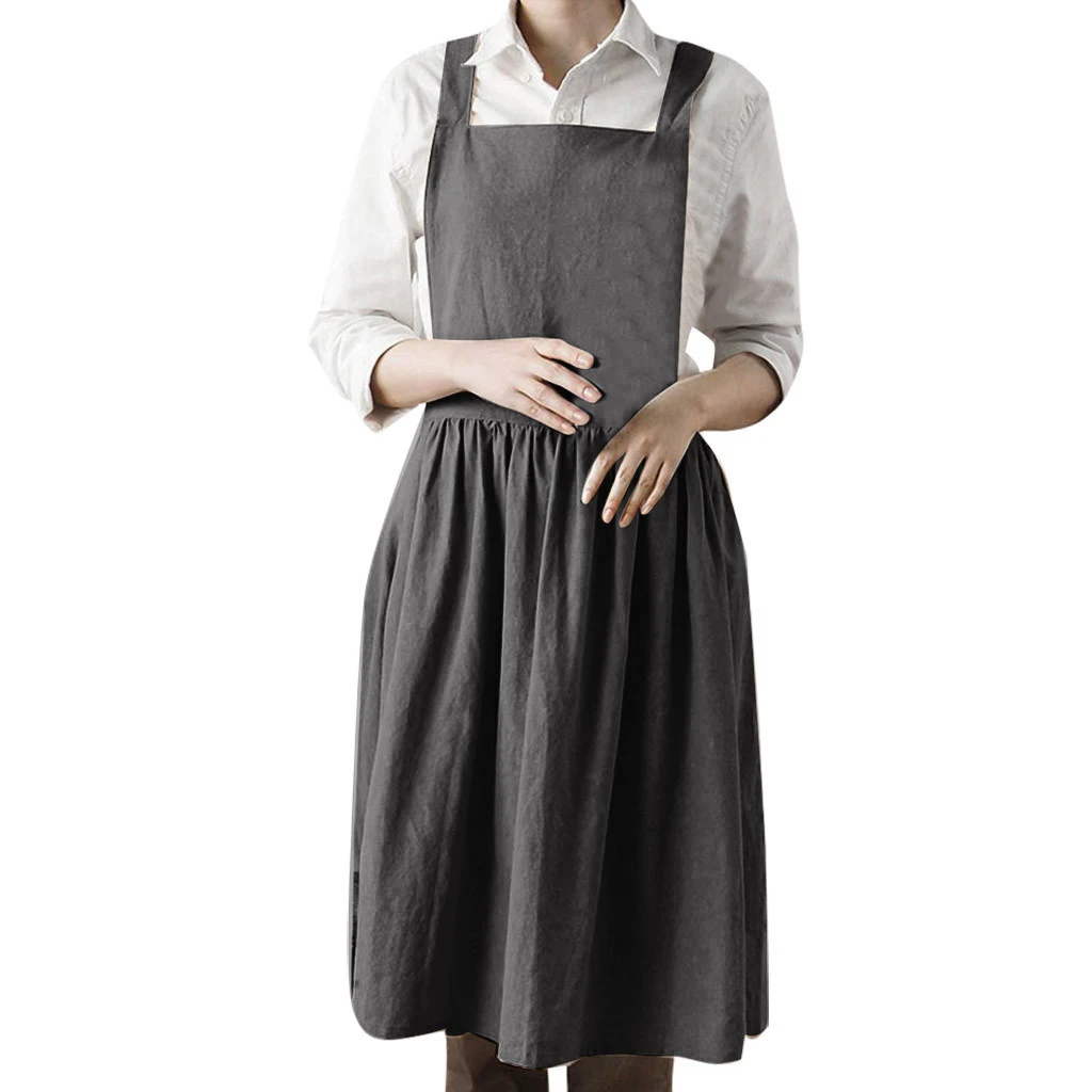 square neck linen dress