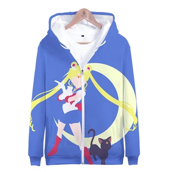 

3d Anime Kawaii Cute Sailor Moon Fashion Men Women Zipper Hoodies Jackets Tops Casual Long Sleeve Harajuku 3D Hooded Sweatshirts