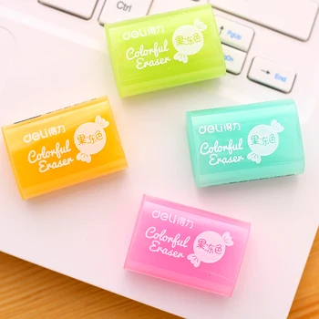 

school students fresh jelly eraser child art rubber drawing eraser stationery deli 7554 fruit color eraser