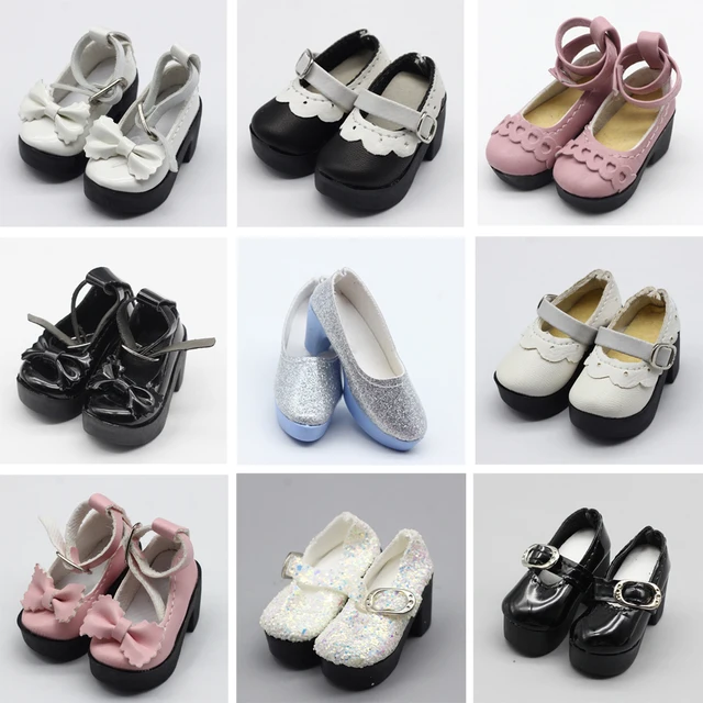 1 pair 1/4 BJD pu leather doll shoes for Little 16 inches Sharon doll clothing accessories toys 6.3*2.5cm 1