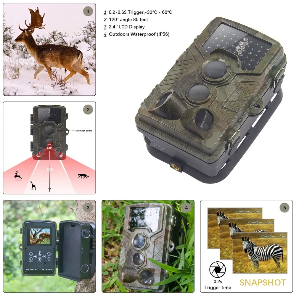 16MP Infrared Hunting Trail Camera Chasse 940NM Night Vision Hunting camera 1080P Scouting Game Camera 2.4' LCD Hunter Cam (15)