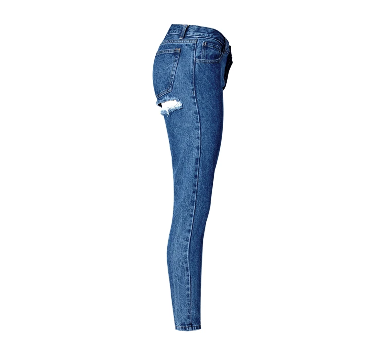 Женские сексуальные модные джинсовые женские джинсовые брюки с дырками, женские эластичные женские брюки-скинни, прямые брюки, большие размеры, быстрая