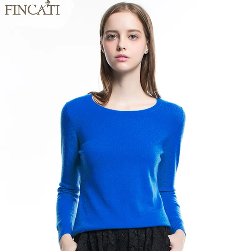 

European Style O-Neck Collar Pullover Wool Knitting Cashmere Blend Elastic Sweater Slim Base Shirt Multicolors Sweaters Knitwear