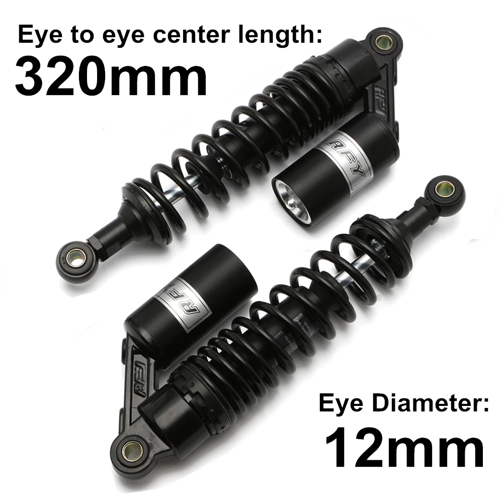 Универсальный 320 мм 12," Скутер ATV Мотоцикл Защита от падения задний воздушный амортизатор газовая Подвеска черный D15