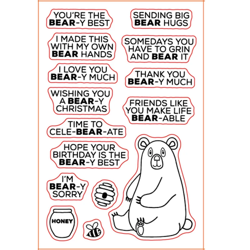 

Bear Animal House Honey Jar Transparent Clear Silicone Stamps For DIY Scrapbooking Cards Making Craft Supplies New 2019