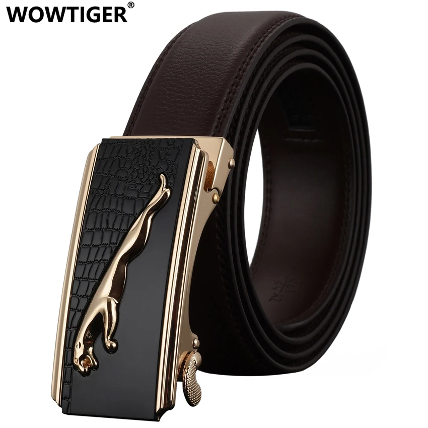 

WOWTIGER Belt High Quality Male New Designer Automatic Buckle Leather Men Luxury Fashion Business Belts For Men