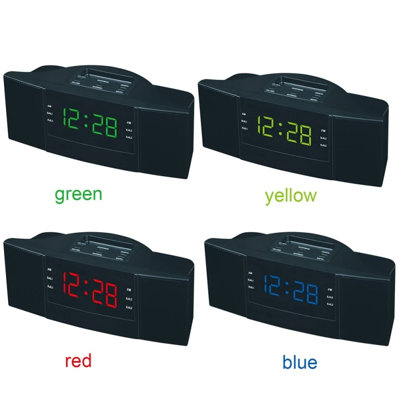 EDAL ABS 2 in 1 LED Digital Desktop Clock with FM AM Radio Function(EU Plug 220V) Radio Clock