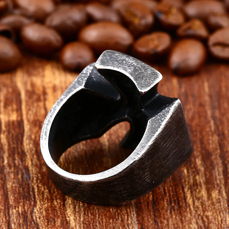 Beier 316L Stainless Steel ring Unisex Black Sureface For Woman And Man Gothic Punk Cross Finger Ring Gift Jewelry LR505
