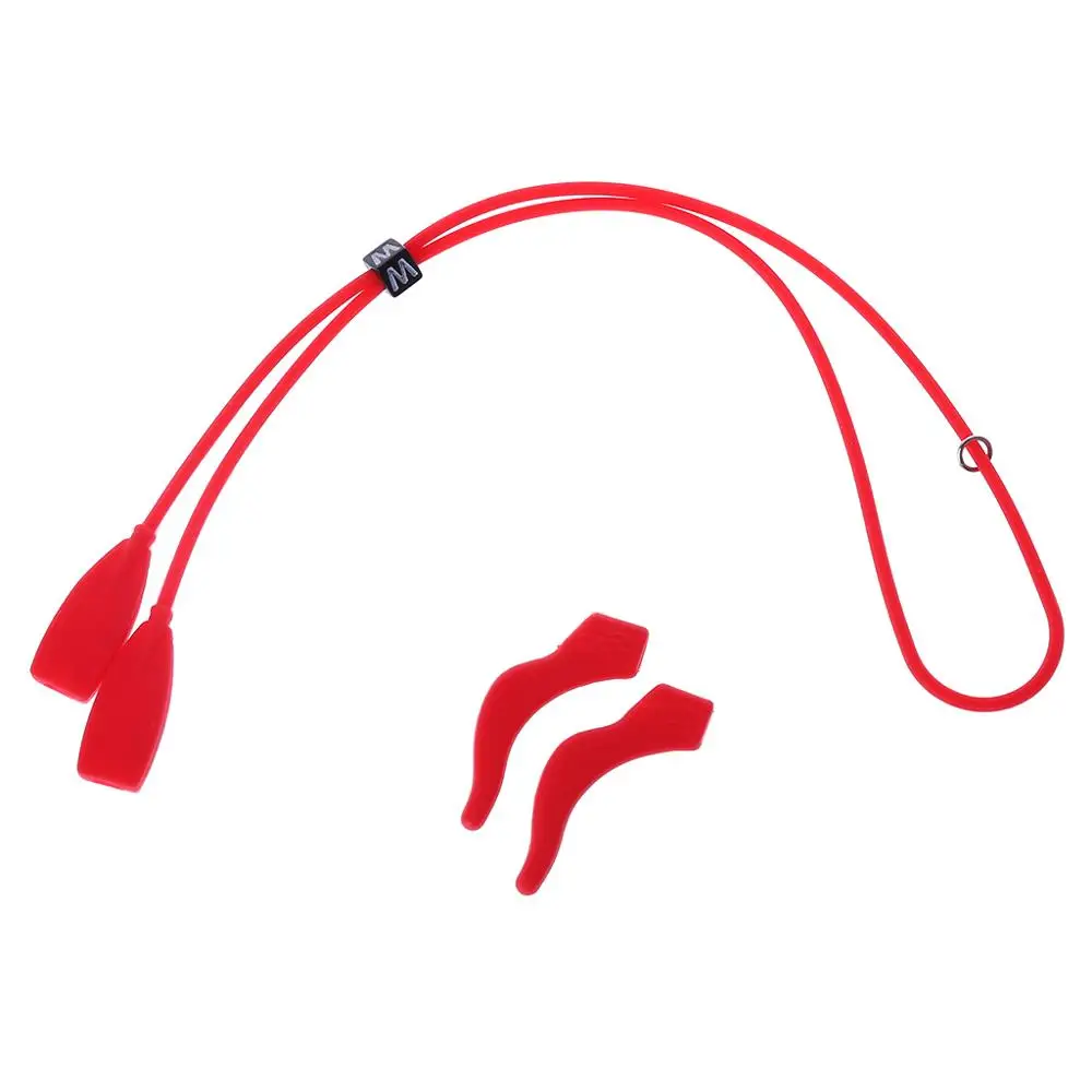 1 комплект, Детский милый Эластичный Силиконовый ремешок для очков, шнур, нескользящий держатель для ушей - Цвет: red