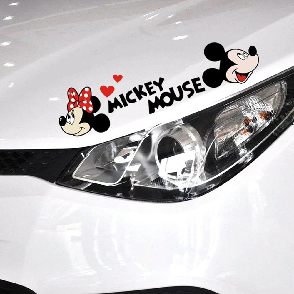 

Aliauto Cute Cartoon Car Stickers Mickey Mouse Minnie Decal Car Accessories for Motorcycle Skoda Ford Focus Opel Renault Bmw E39