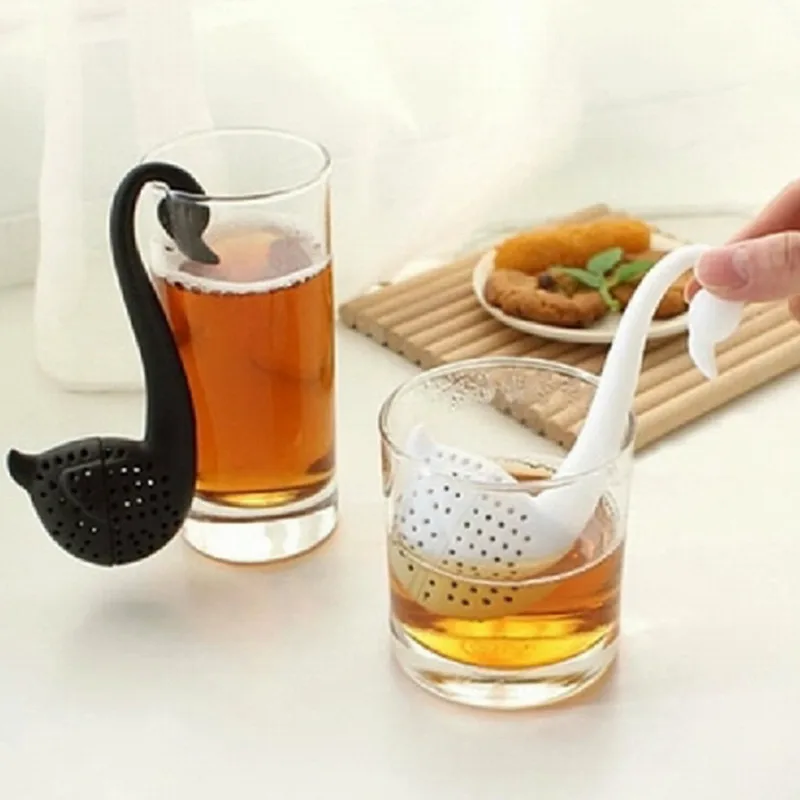 3pcs! Lifelike swan tea filter safe non toxic PP plastic tea filter