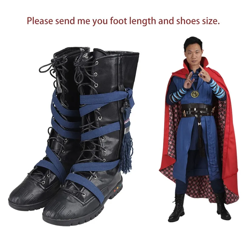 Доктор Стрэндж сапоги для косплея Стивен Винсент Стрэндж обувь для косплея для взрослых мужчин супергерой высокие сапоги аксессуары по мотивам комикса индивидуальный заказ