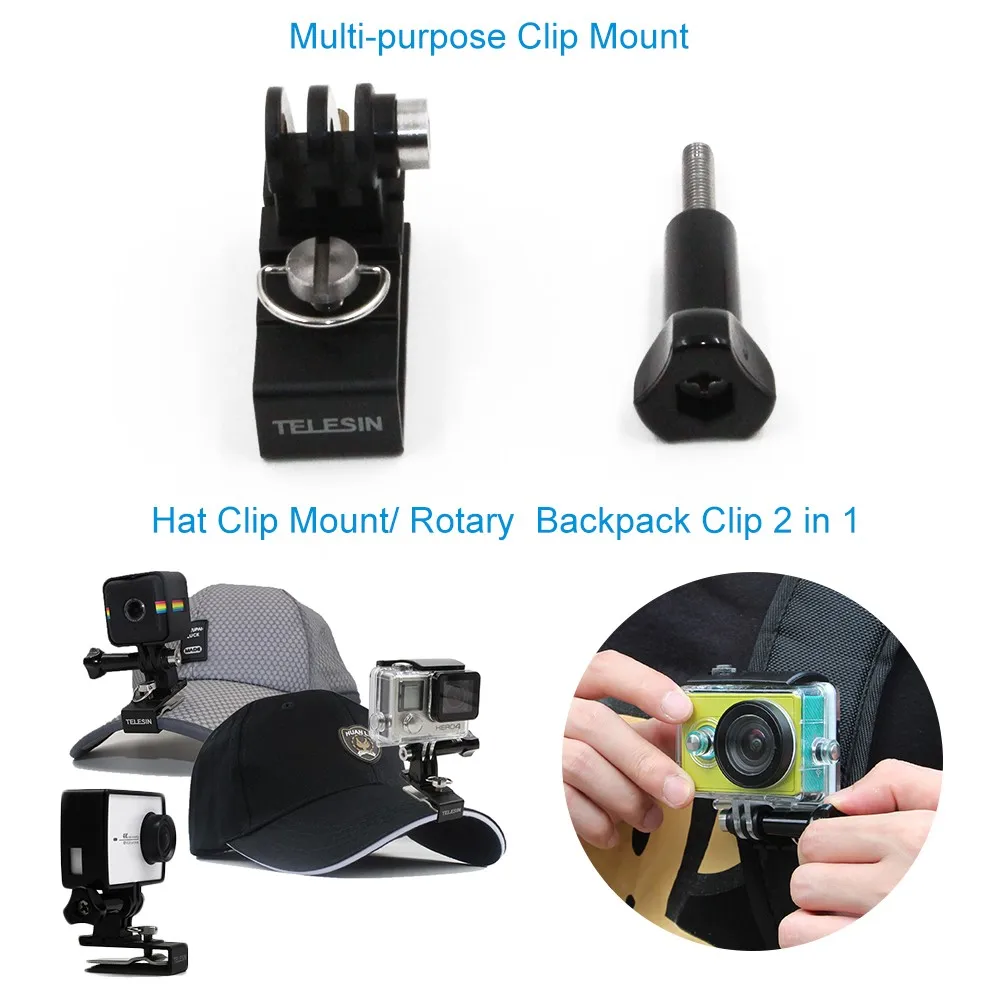 Миниатюрная шляпа крепление на зажиме для спортивной экшн-камеры Xiaomi Yi 4 K GoPro Hero 7/6/5/4 Session Sjcam Sj4000 Экшн-камера Eken H9 H9r экшн Камера рюкзак аксессуары