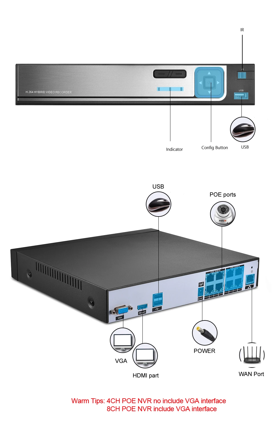 Besder H.265 Система охранного видеонаблюдения PoE NVR Max 4K 4CH 5MP 8CH 4MP IEE802.3af 48V PoE HI3798M CCTV видео Регистраторы для H.265 H.264 IP Камера PoE