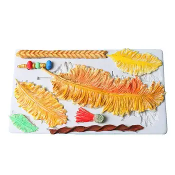 

Feather Texture Cake Fondant Mold Cake Decorating Tools Cake Border Silicone Embossed Molds Chocolate Baking Moulds
