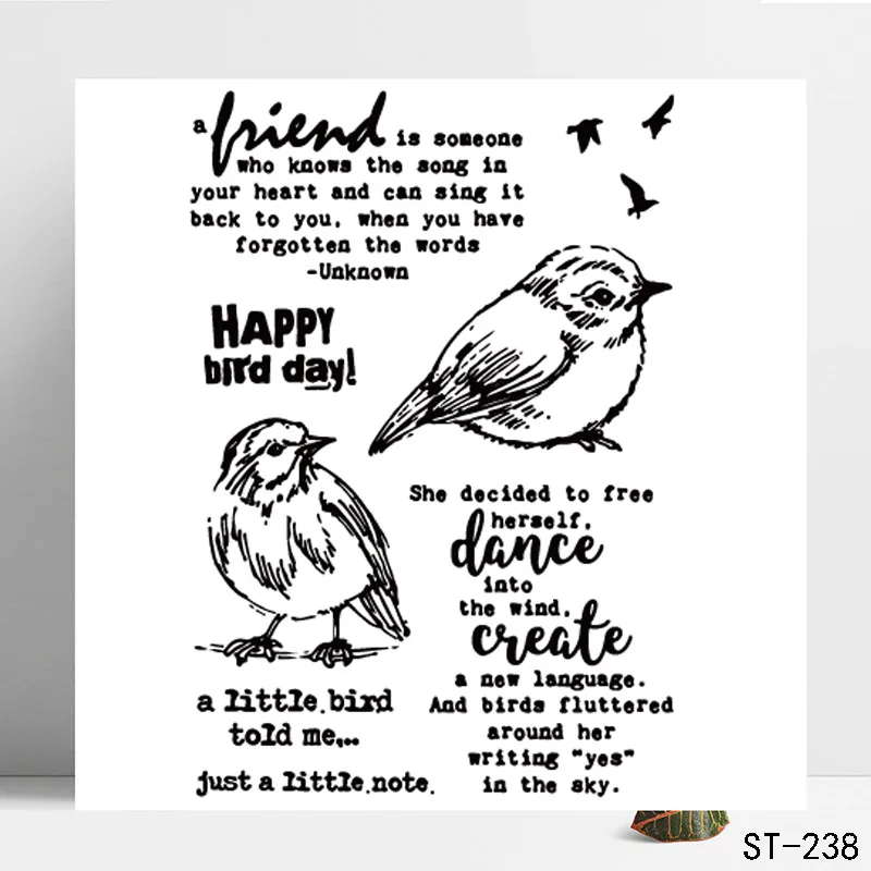 

AZSG Lovely Bird Sparrow Clear Stamps/Seals For DIY Scrapbooking/Card Making/Album Decorative Silicone Stamp Craft