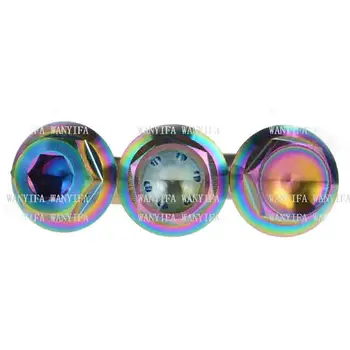 

M10 Titanium alloy screws External Hex Head Flange Screw Bolt Rainbow motorcycle modified 20mm-55mm length